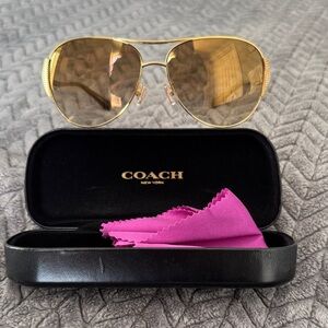 Coach Gold-Toned Aviator Sunglasses